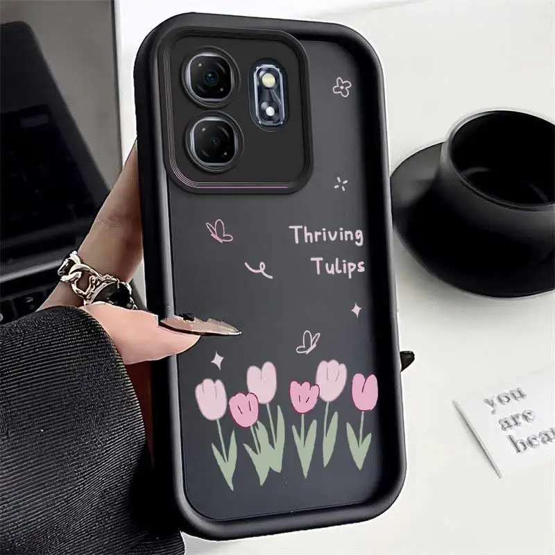 Protection des tulipes prospères pour Infinix Hot 50i, étui Flexible à la mode, durable pour Note Hot 40 50 Pro Plus Smart 9