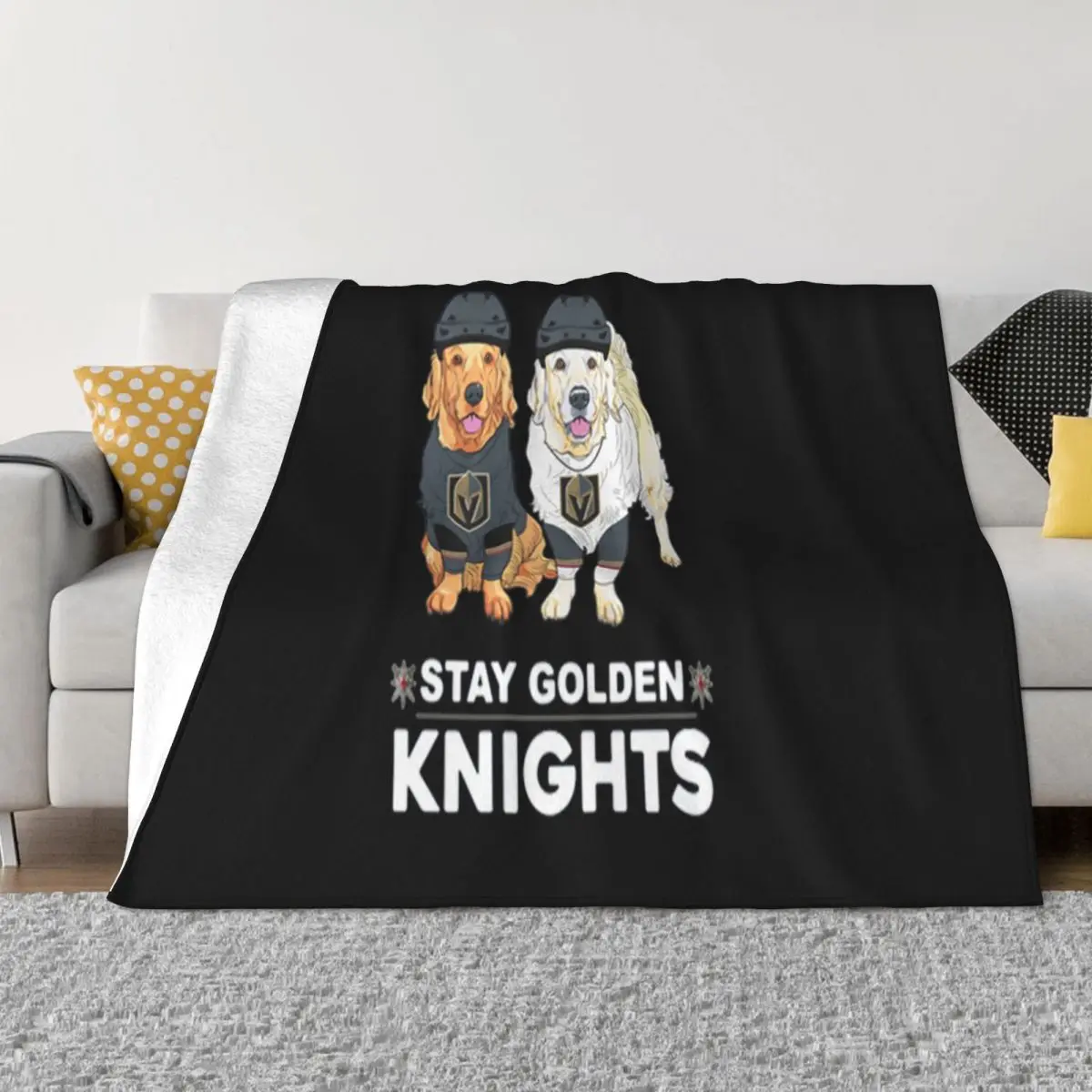 Golden Terrier Stay Golden Knights Hot Sale Formal Slim Fit Farmhouse Western Style Gift Wholesale Low Price Throw Blanket