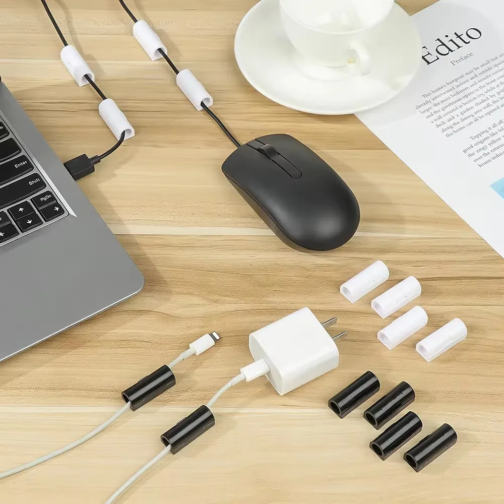 5/20Pcs Cable Organizer Clip Snap Drop Wire Holder Cord Management Self-Adhive Cable Fixed Clamp Office Wiring Accessory