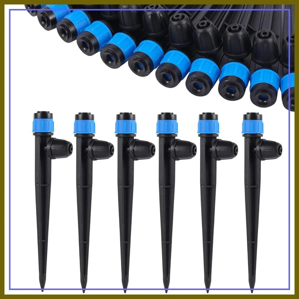 

Adjustable 360 Degree Drip Irrigation Emitters for 1/4 Inch Tubing, Garden Watering System Drippers Sprayer (25pcs Blue)