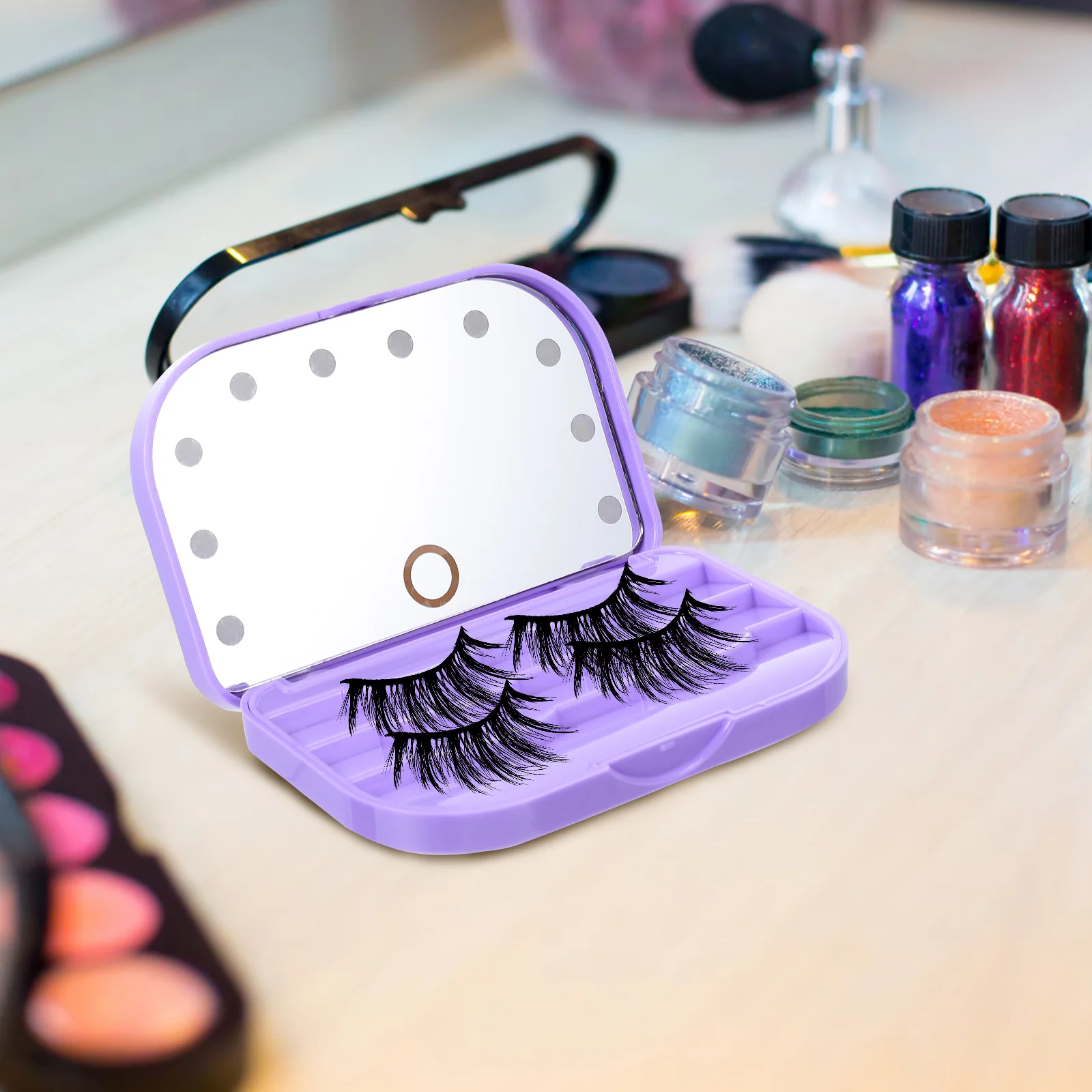 LED-wimperopbergdoos Flip Top Design Compacte lichtgewicht valse wimperkoffer voor reizen Dagelijks gebruik Salon Organizer