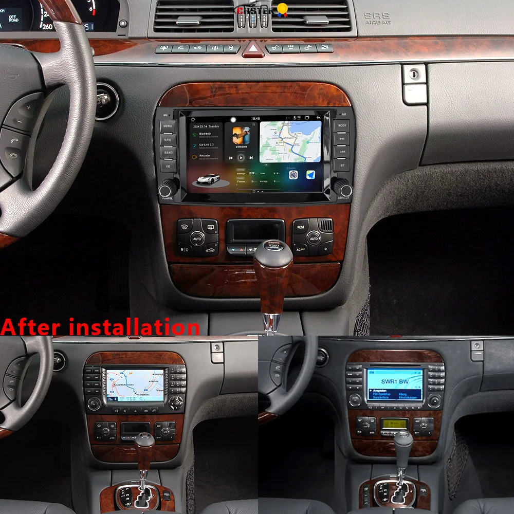 CHSTEK Android 13 Car Radio For Mercedes Benz W220 S-Class S280 S320 S350 Carplay Multimedia Player GPS WIFI 4G Bluetooth Stereo