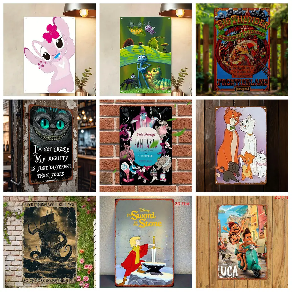 

Miniso Disney Adventure Story Featured Appreciation Retro Vintage Tin Sign Poster Decorative Plaque Metal Plate Wall Decor