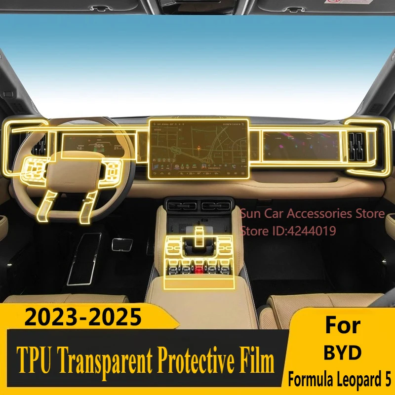 

For BYD Formula Leopard 5 2023-2025 Screen Central Control Interior Sticker TPU Protective Film Car Interior Modified Accessory