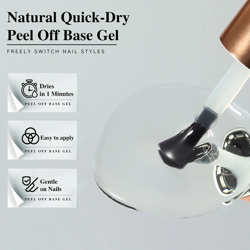 Vendeeni TPO HEMA FREE Easy Peel Off Base Coat Gel Nagellack No Need Remover UV Soak Off Gel Lack Protect Nail Water Gel
