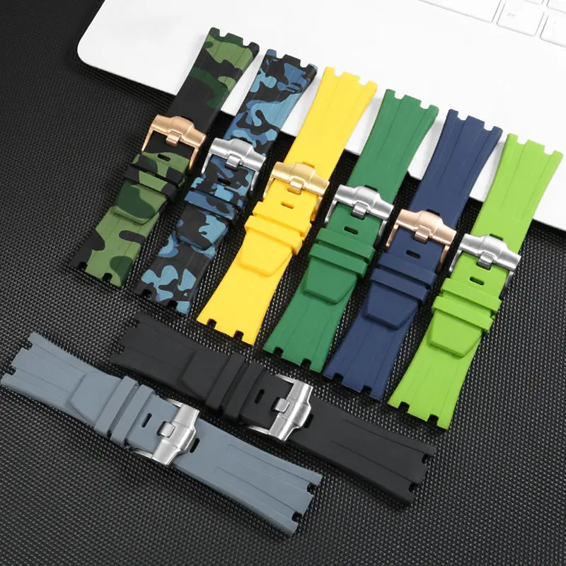 28mm Silicone Watchband for AP Audemars and Piguet Rubber Watch Strap Royal Oak Offshore 26400 Sweat-Proof Watch Strap