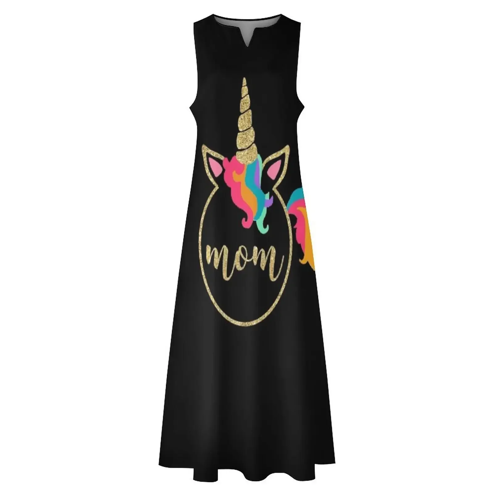 Drôle or licorne maman t-shirt robe longue robes élégantes pour les femmes robe soirée robes de soirée robe