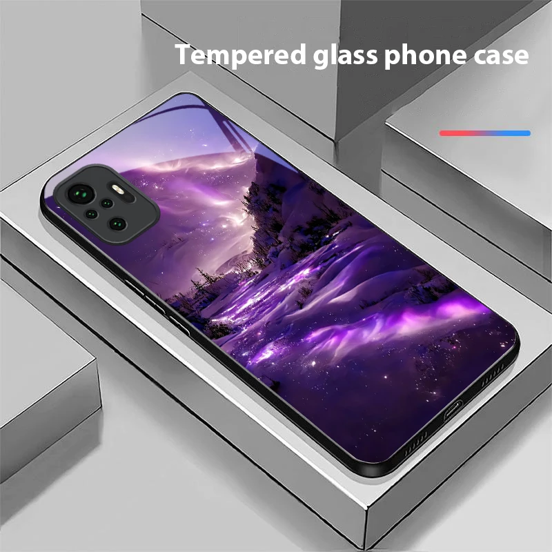 Deep night sky nebula For Redmi Note 7 8 9 8T 10 11 12 12S 13 14 Pro Plus 5G 13C 12 14C 5 4G Black tempered glass phone case - view 6