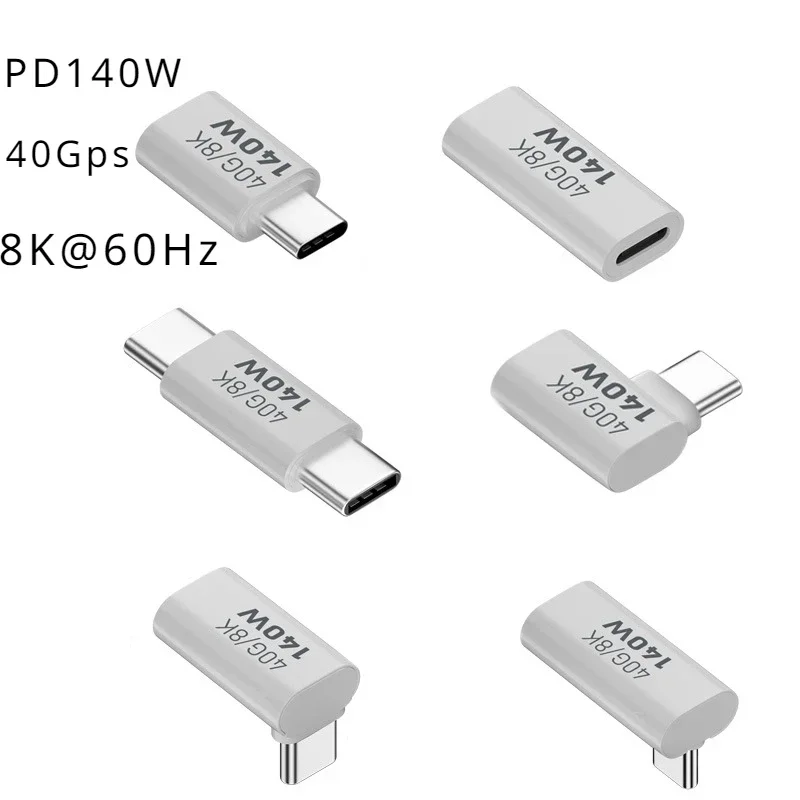 PD140W USB C Female to Male Adapter PD 3.1 Thunderbolt 3 40 Gbps Data Transfer 8K@60Hz Extension Connector for MacBook Pro/Air