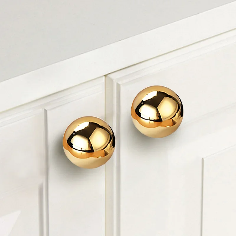 Single Hole Kitchen Cabinet Door Handles Spherical Light Luxury French ABS Plastic Drawer Knobs and Handles for Furniture