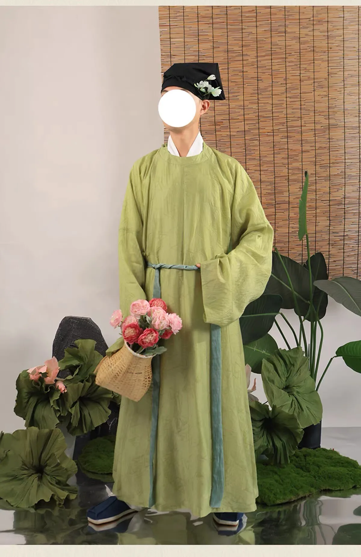 Chinese Song Style Men's Hanfu Robe, Vintage Ancient Scholar Outfit, Traditional Long Garment for Photo Shoot Cosplay Cultural E
