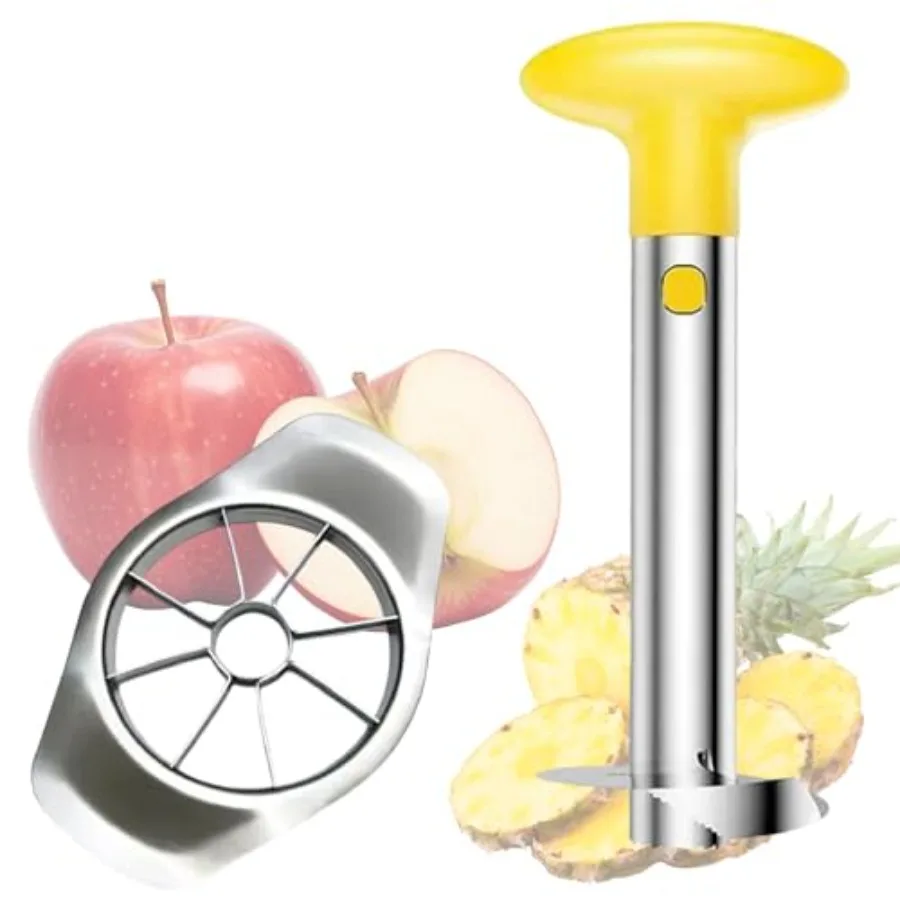 Ananassnijder en boorgereedschap Roestvrijstalen ananassnijder met gemakkelijke handgreep 2in1 fruitschiller Corersnijder voor Perfe