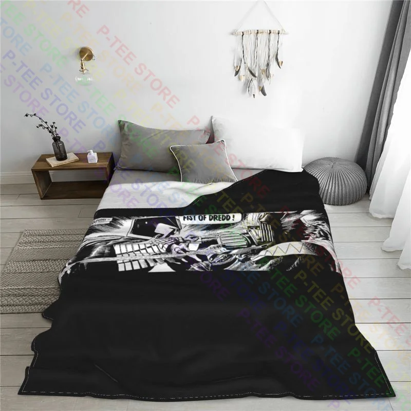 2000 Ad Judge Dredd Fist Of Dredd Blanket Fluffy Bedroom High-Quality Faux Fur Throw Camping Blanket