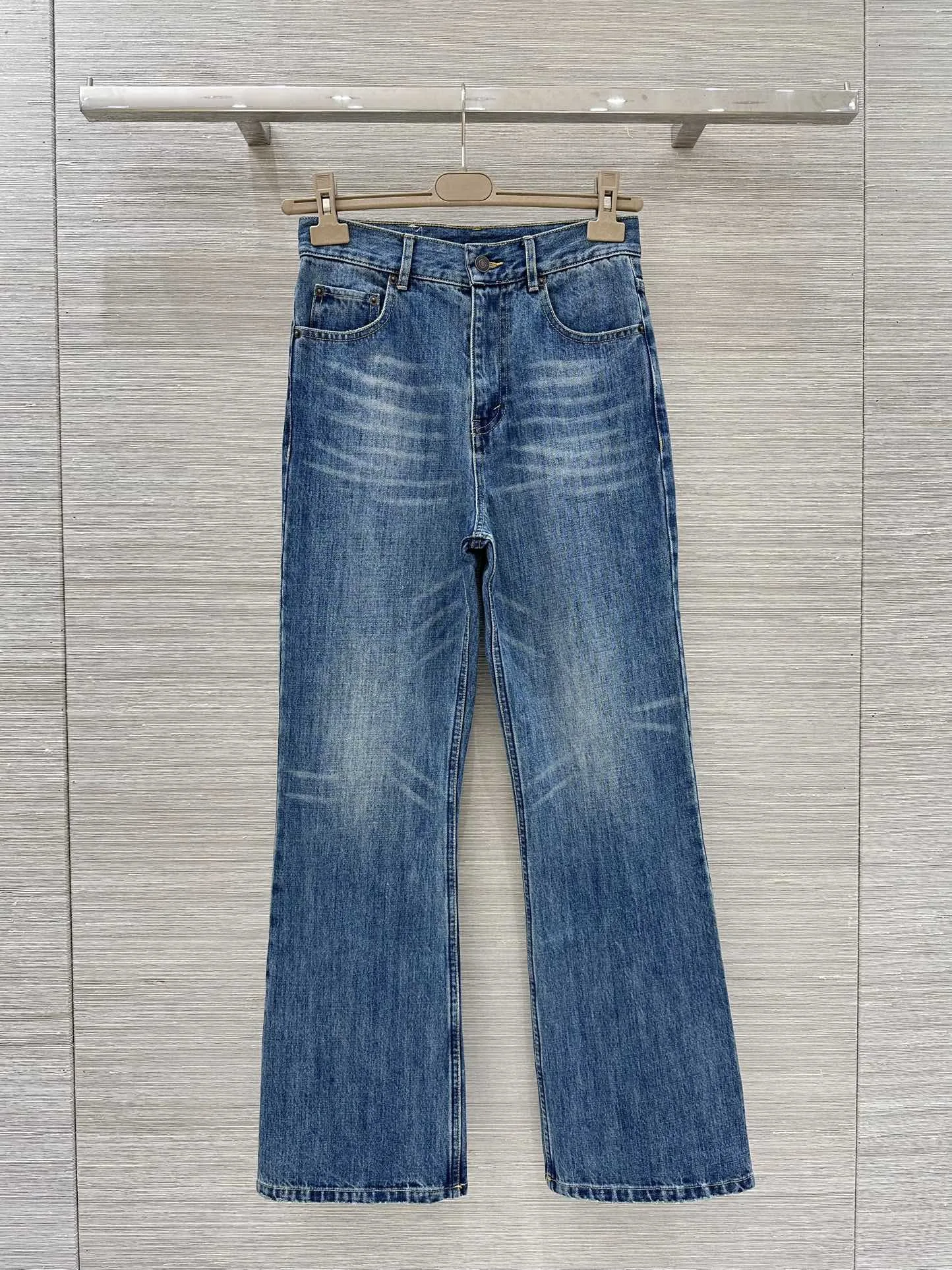 

Прямые джинсы с высокой талией, женские осенние повседневные хлопковые эластичные джинсовые брюки, универсальные длинные брюки с эффектом похудения