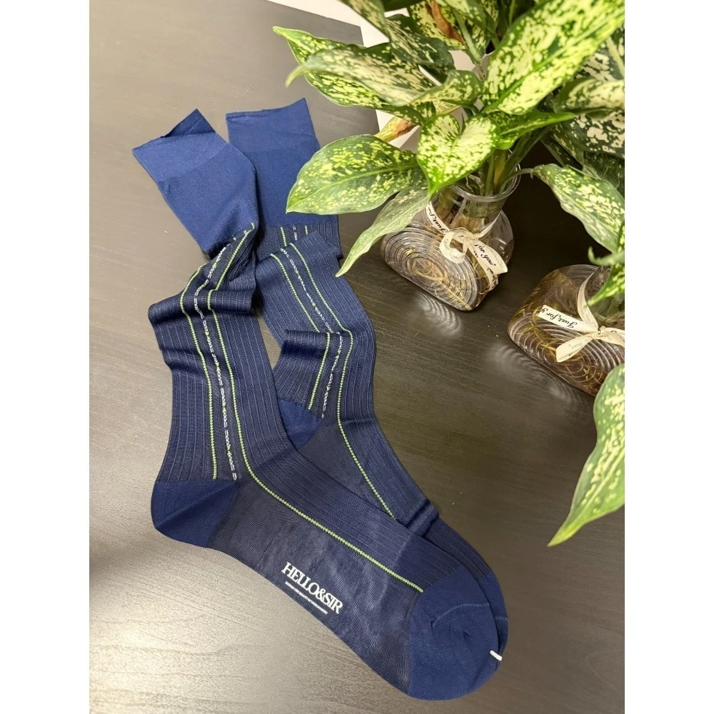 

Brand Man Long Socks Sexy Translucent Striped Formal Gentleman Nylon Dress Socks Elastic Over-the-Calf Business Nylon Socks Gift