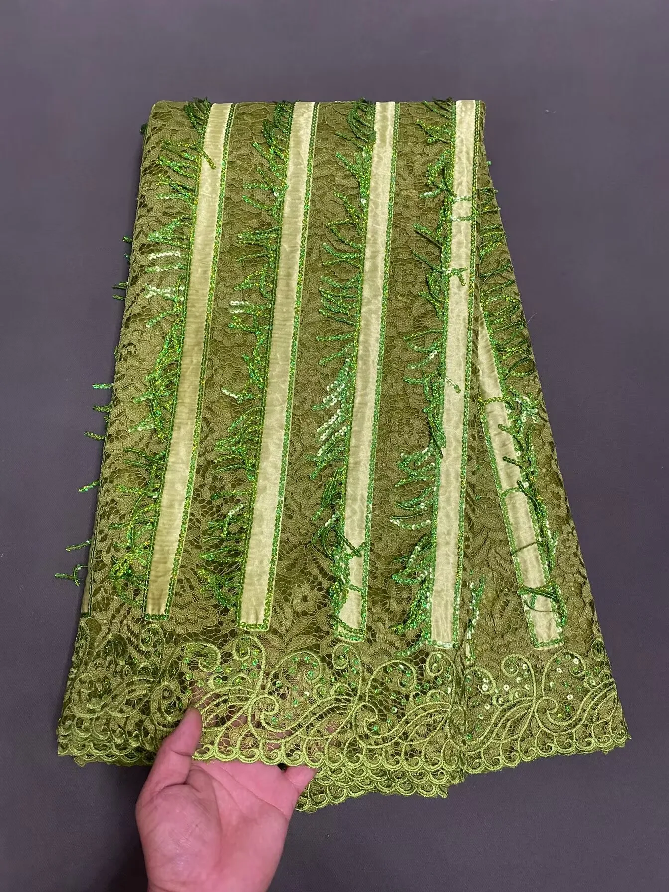 

Guipure Fabric African French Sequined Lace Fabric 2025 High Quality Groom Lace Nigerian Lace Fabric Embroidered Material WS