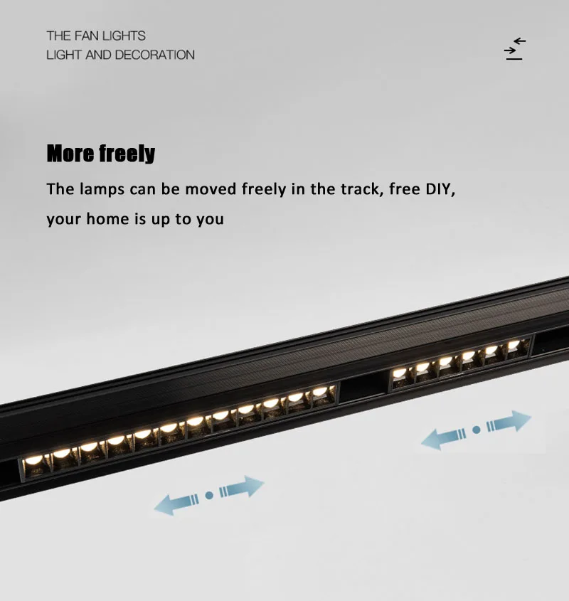 PDQ Tmall Genie Smart LED Track Light Embedded Masterless Lighting Lamp Living Room Light Voice Control Magnetic Track Light