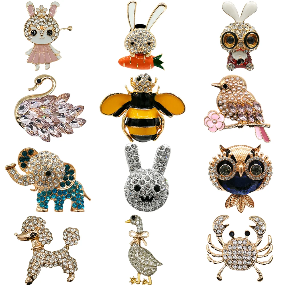 1/12PCS Cute Animal Metal Shoe Charms for Clogs, Rabbit, Bee, Swan DIY Accessories for Kids & Teens Metal Shoe Decorations