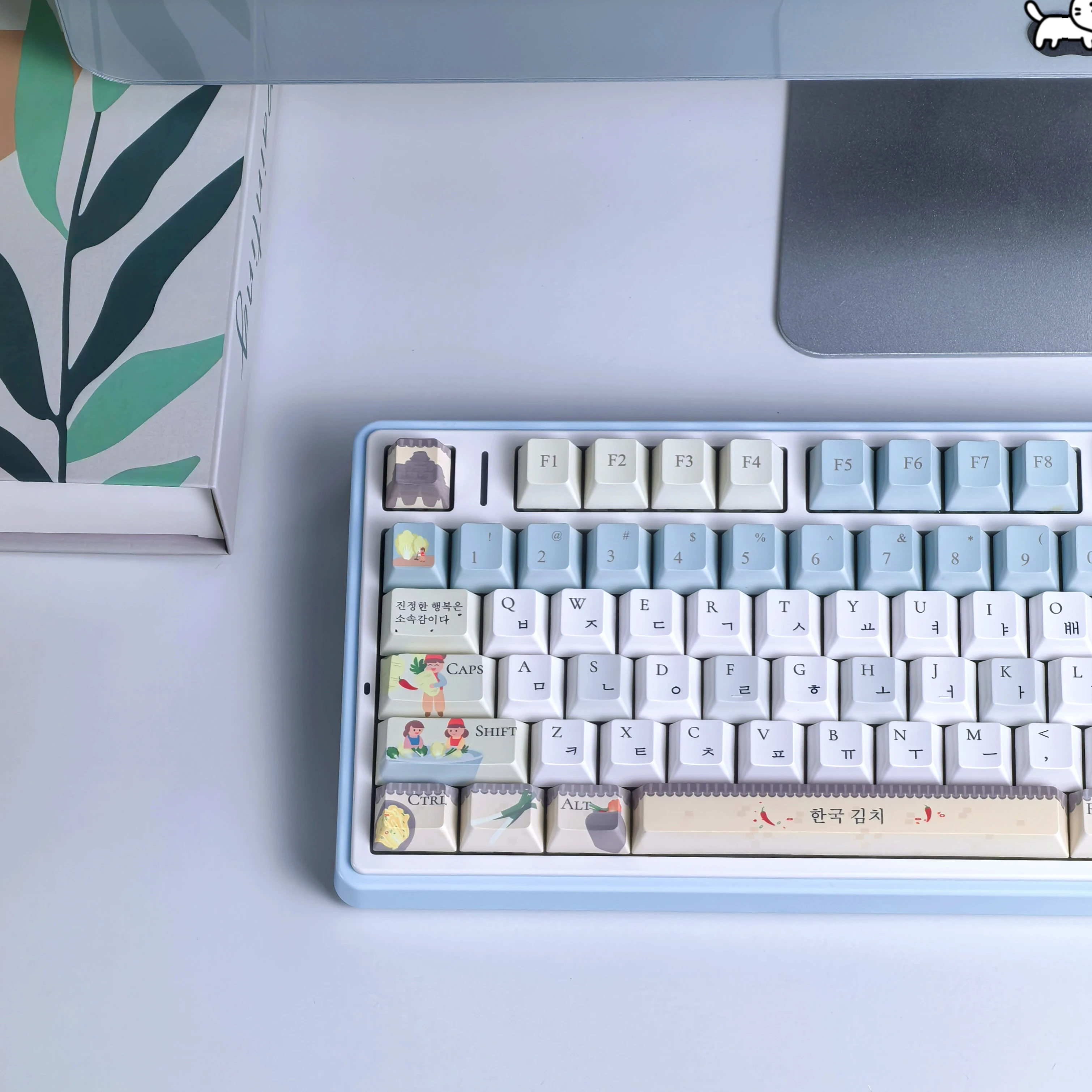 Kimchi Korean Keycaps Morandi Color Korean Culture Iso/Ansi Layout For Aula F75/F99 Keyboard Customized Keycaps