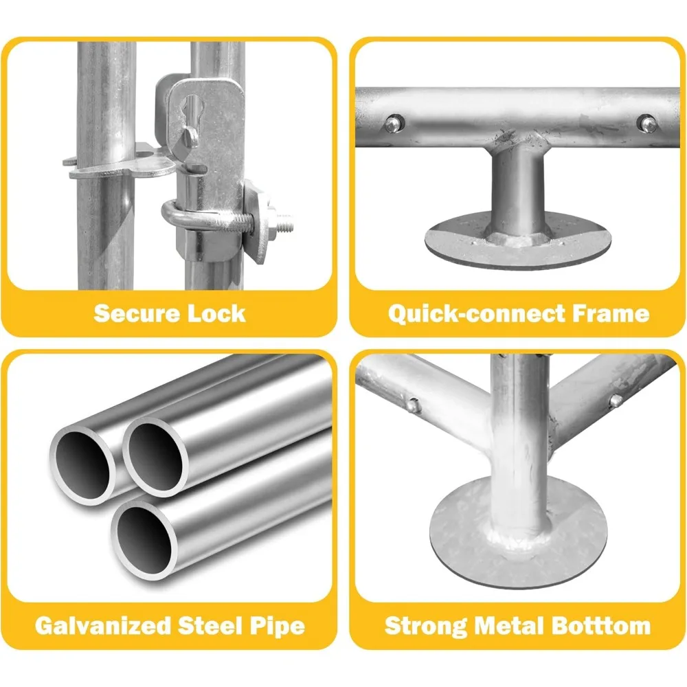 حظيرة الدجاج الكبيرة الدجاج المعدني يطير للفناء مع غطاء أقلام الحيوانات الأليفة في الهواء الطلق قفص الدواجن بيت أرنب البطة استخدام الفناء الخلفي (13'Lx10'