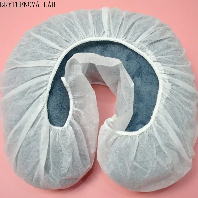 50Pcs Disposable Non-Woven U Shaped Pillowcase Head Rest Pillow Cover for Salon Spa Beauty Massage Face Head Rest Covers