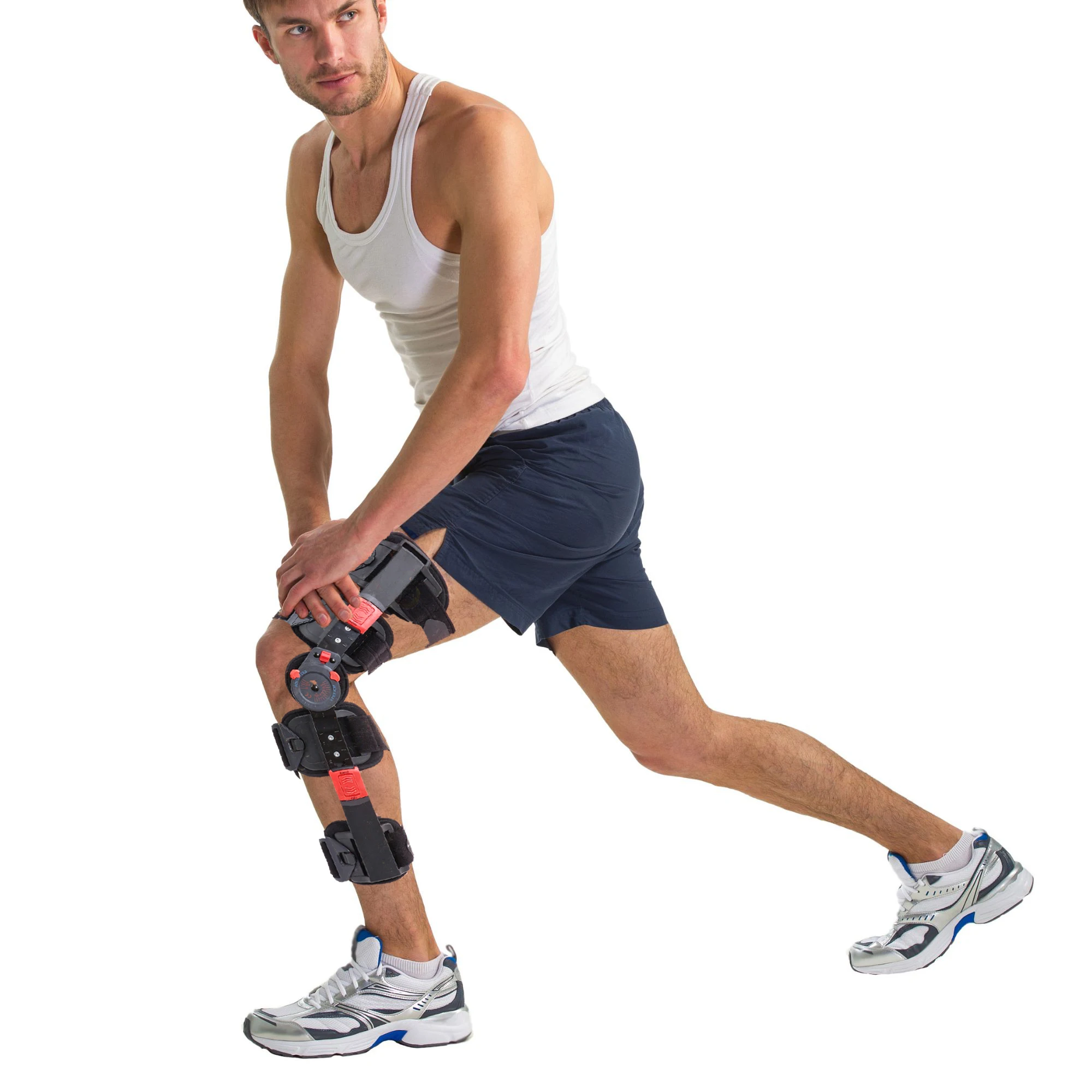 Brace ROM Adjustable Post Op Knee Support Orthosis Immobilizer Protector for Left Leg and Right Leg, Both Men women
