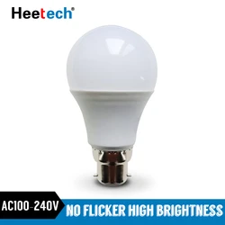 Bombilla de luz LED B22, lámpara de bayoneta, 3W, 6W, 9W, 12W, 15W, 18W, 21W, blanco frío, blanco cálido, CA 110V, 220V, 230V, ahorro de energía