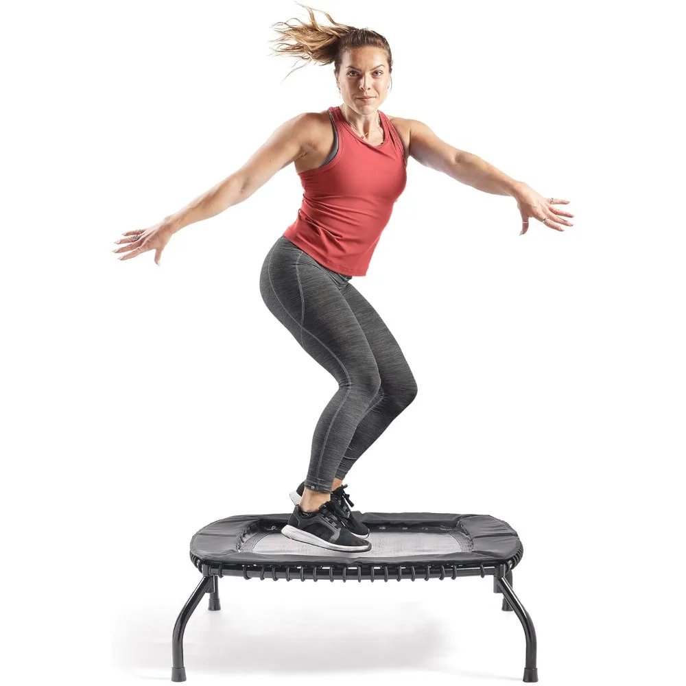 

Springless Mini Fitness Trampoline Premium Adjustable Bungee-Style Indoor/Outdoor Exercise Rebounder Quieter and Safer Workouts