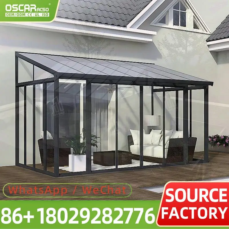 

Современная сборная теплица из поликарбоната для отелей, викторианская наклонная Канада, цена производителя, солнечная комната