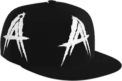 Anuel Rapper AA Singer Hat Flat-Brimmed Baseball Cap Dad Ball Hat Snapback Hip Hop Cap for Men and Women Black