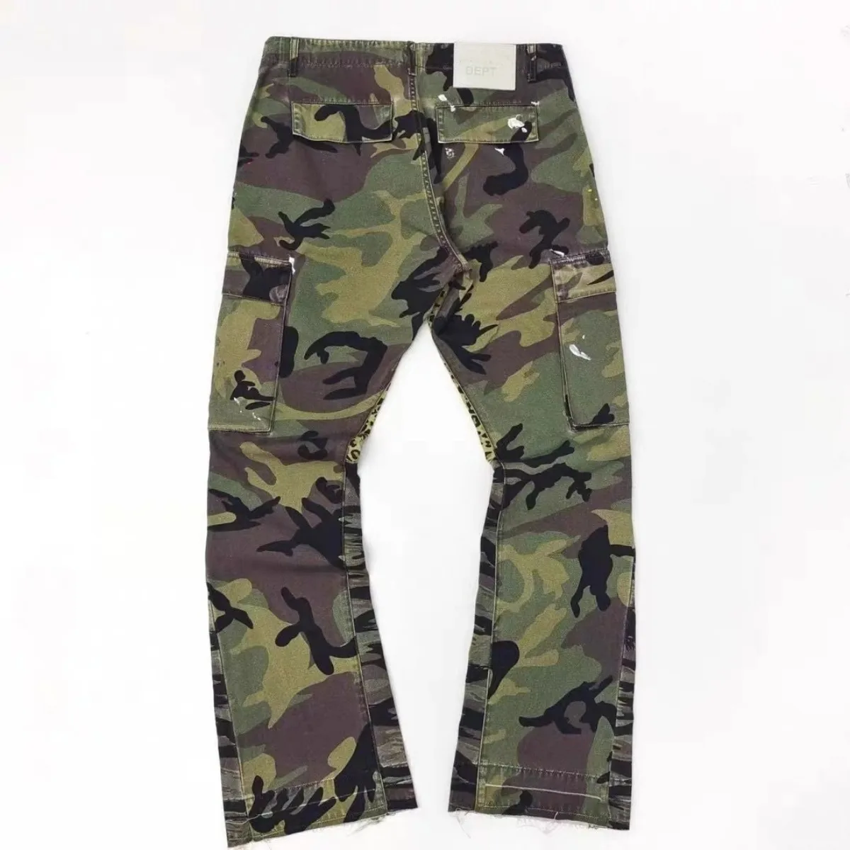 DEPT Fashion Brand Pants Man Camouflage Pants Couple Splashing ink graffiti Splicing Loose Cotton Casual HipHop Sports Pants ﻿