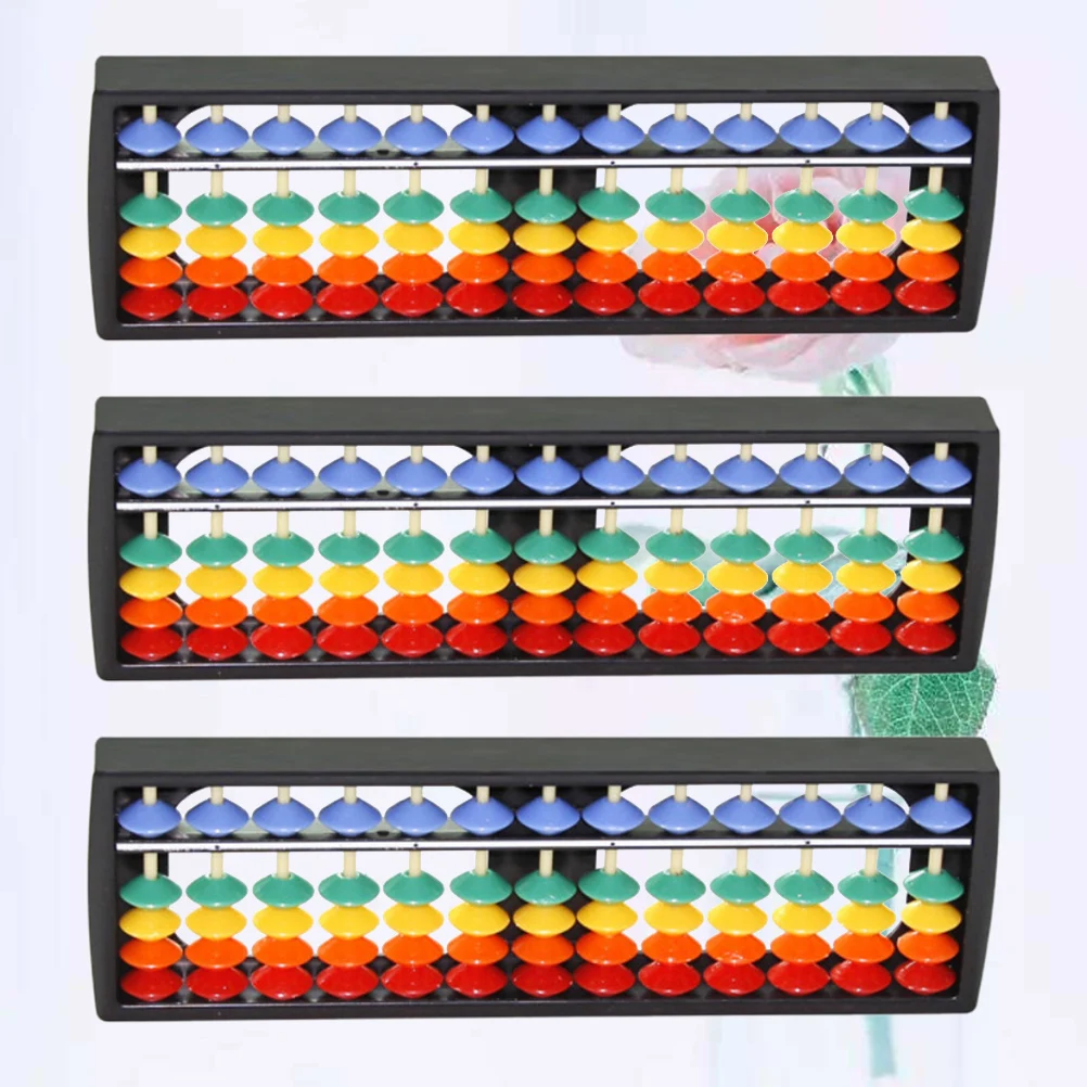 

3Pcs Plastic Abacus 13-Digit Frame Lightweight Counting Tool Early Math Learning Mental Arithmetic Plastic Abacus