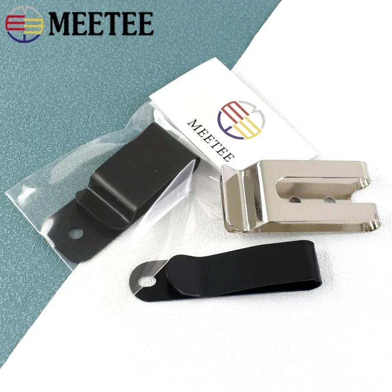 1-5Pcs Belt Clip Buckle Metal Band Clips Clasp Double Holes Sheath Spring Hook for Pockets Wallet Tape Loop Buckles Accessories