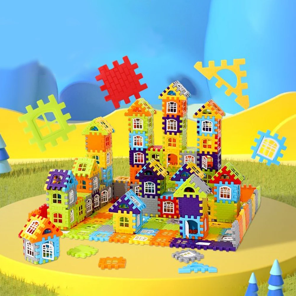 140/210 Pcs House Building Block Toy Construction Building Model Set House Building Kit for 3+ Year Old Boys and Girls