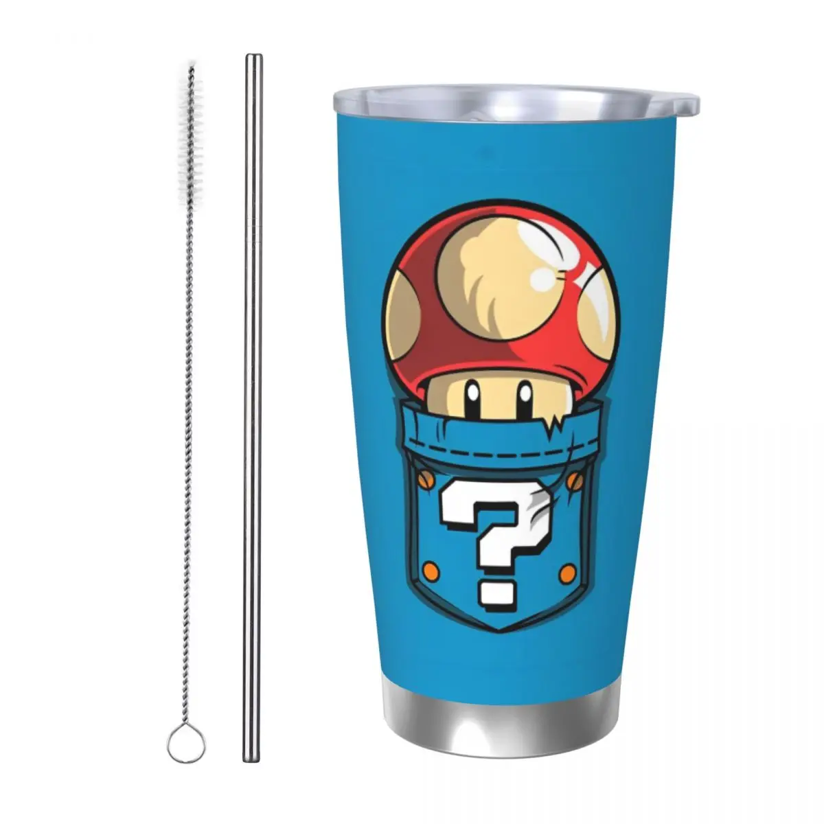 Vaso de setas Marios, juegos aislados al vacío, tazas de café, batido de acero inoxidable, taza de té, botella de agua, 20oz