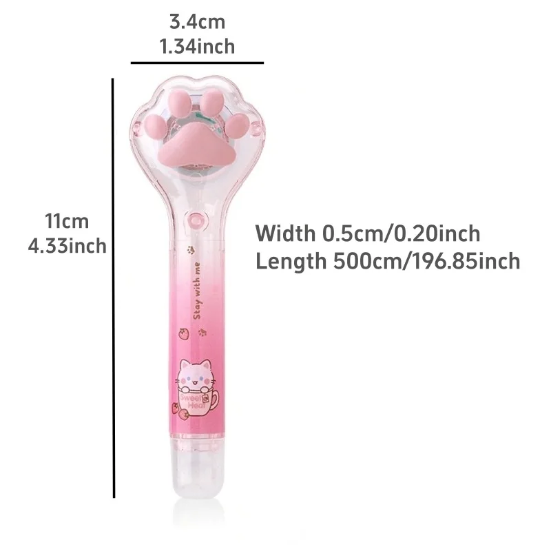 1/4pcs Cat Claw Glue Tape Pen Type Transparant Kitties Paw Dots Double Sided Tape Adhesive Glue DIY Journal School Office A3171