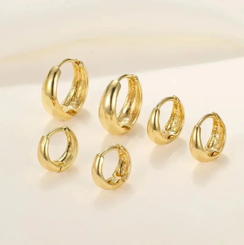 6PC/Set Stainless Steel Small Huggie Hoop Earrings for Women Minimalist Metal Circle Earrings Punk Unisex Rock Jewelry