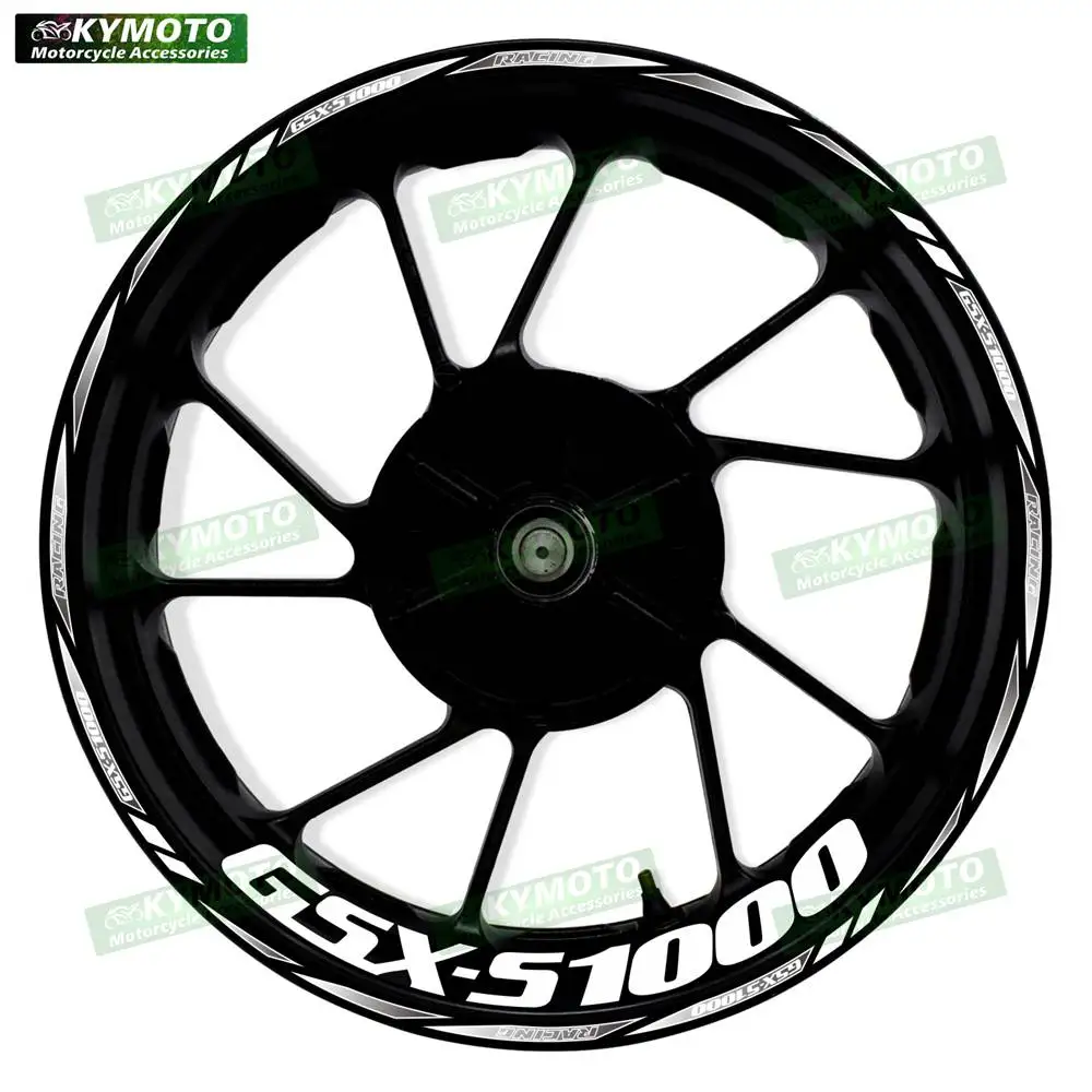 For GSX-S1000 GSXS1000 Motorcycle 17 Inch Front And Rear Racing Wheel Stickers Car Reflective Motorbike Hub Tape Decal Sticker