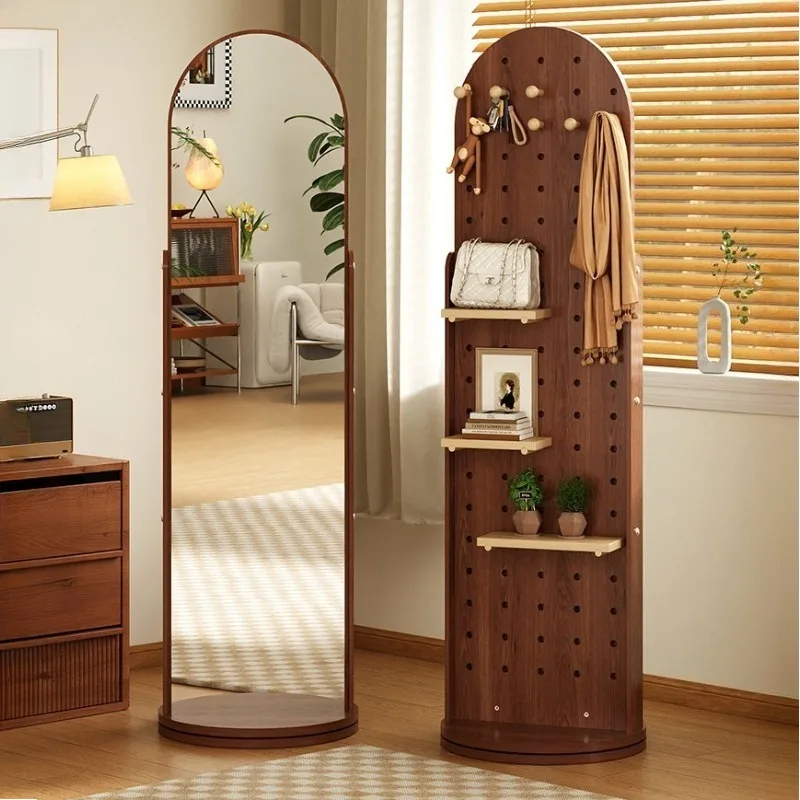 Modern Minimalist Rotatable Full-length Floor Mirrors Home Living Room Furniture Clothes Hanger Integrated Fitting Mirror