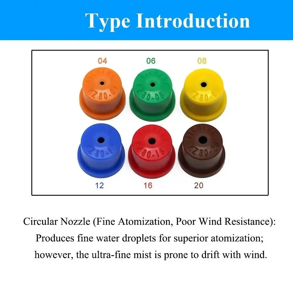 Sprayer Head 80 Degree Agricultural Sprayer Nozzle Anti-Drip Design High Pressure Hollow Cone Nozzle Atomizing Nozzle Car Wash