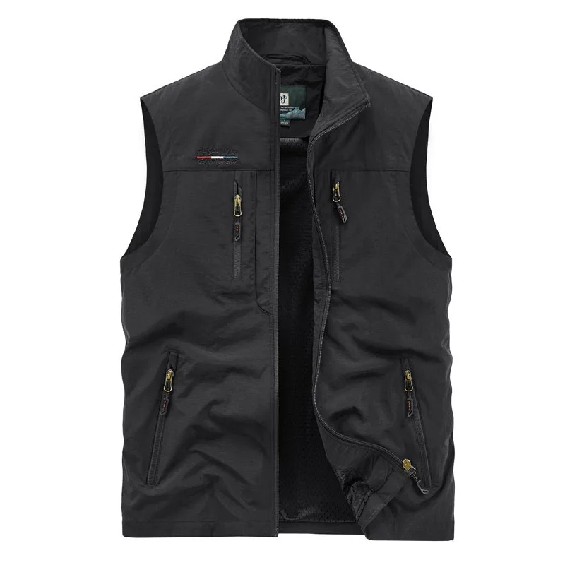 

Вышитый повседневный жилет для активного отдыха и работы, свободный крой, модный городской стиль, тонкий полиэстер, стандартный размер