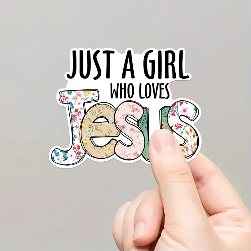 Just a Man Who Loves a Religious Figure Vinyl Sticker – Faith Bible Quote for Laptops, Bottles & More.