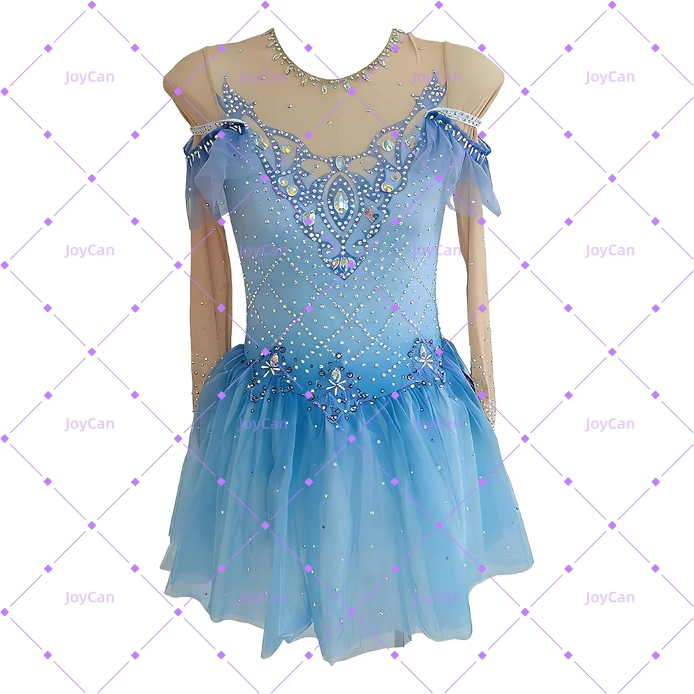 JoyCan Ice Figure  Skating  Dress Girls Spandex Stretchy Mesh Competition Dance Wear Customized  BD1641