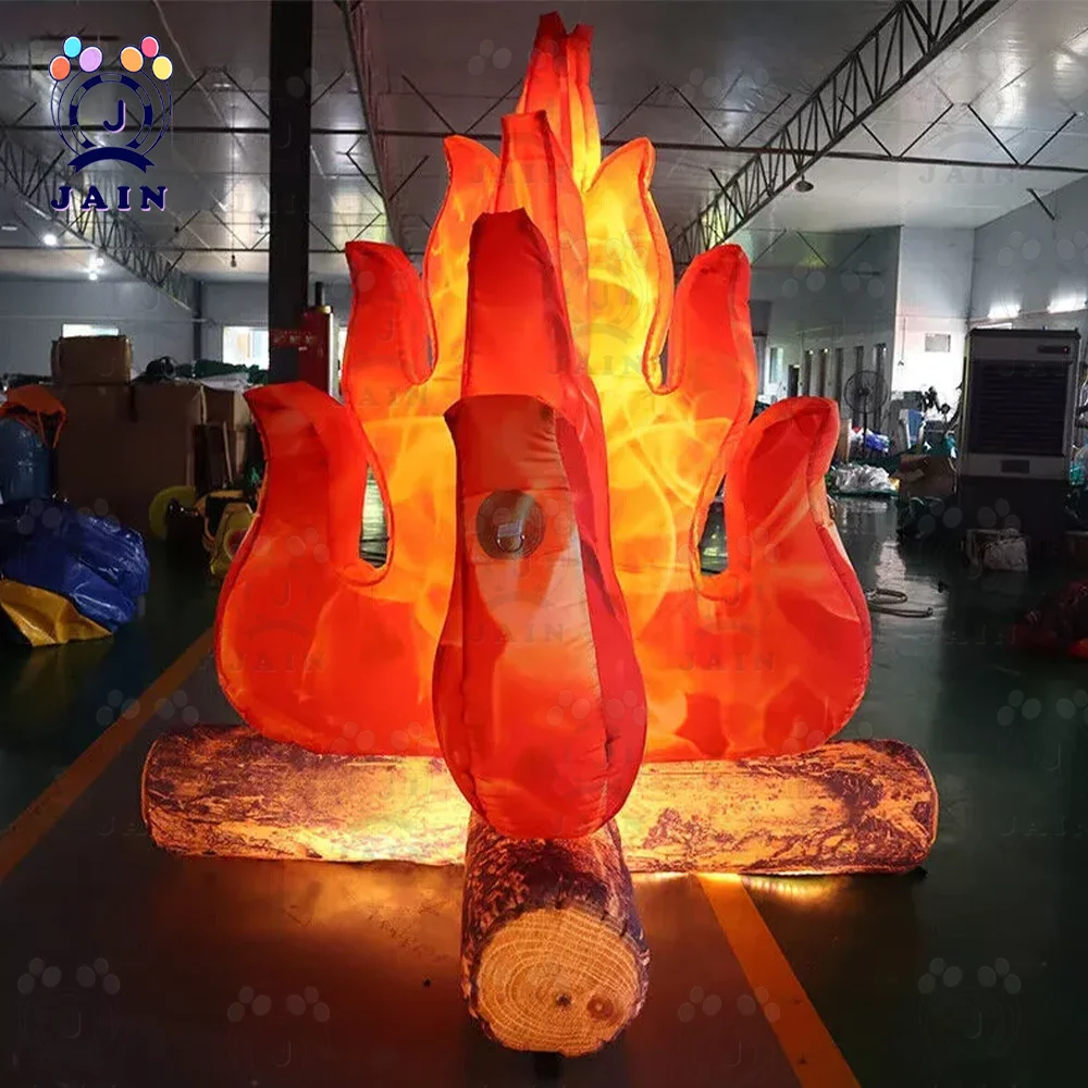 Free Shipping 3m-10ft High Inflatable Bonfire Campfire Model Fire Flame Balloon With Lighting for Outdoor Advertising Decoration