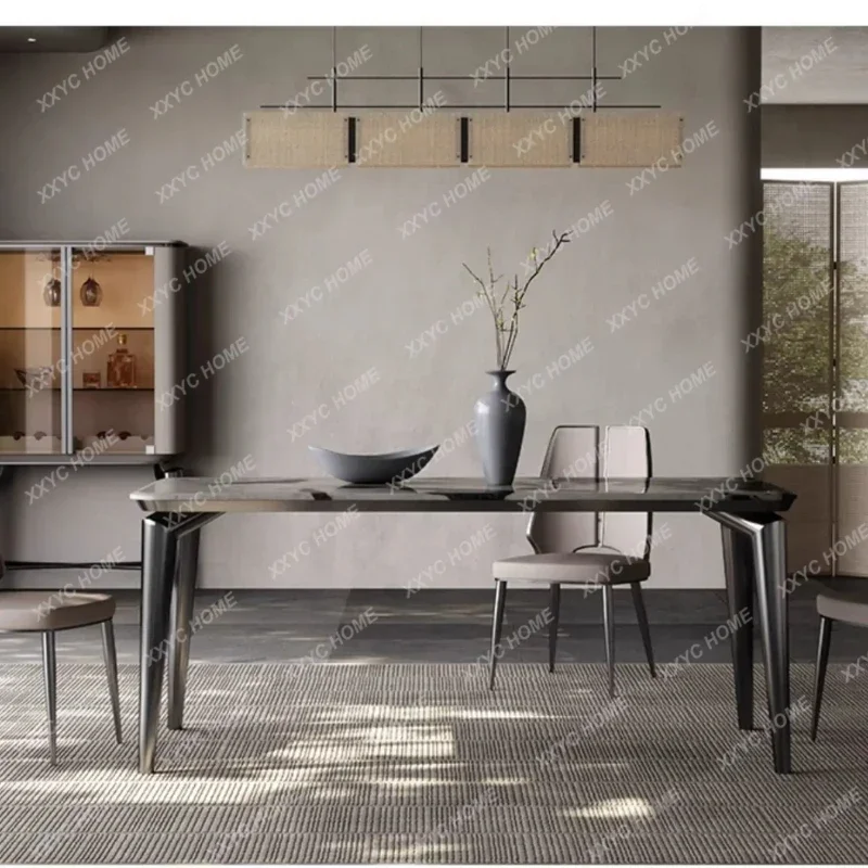A Light Luxury All-natural Marble Dining Table High-end Dining Table Rectangle