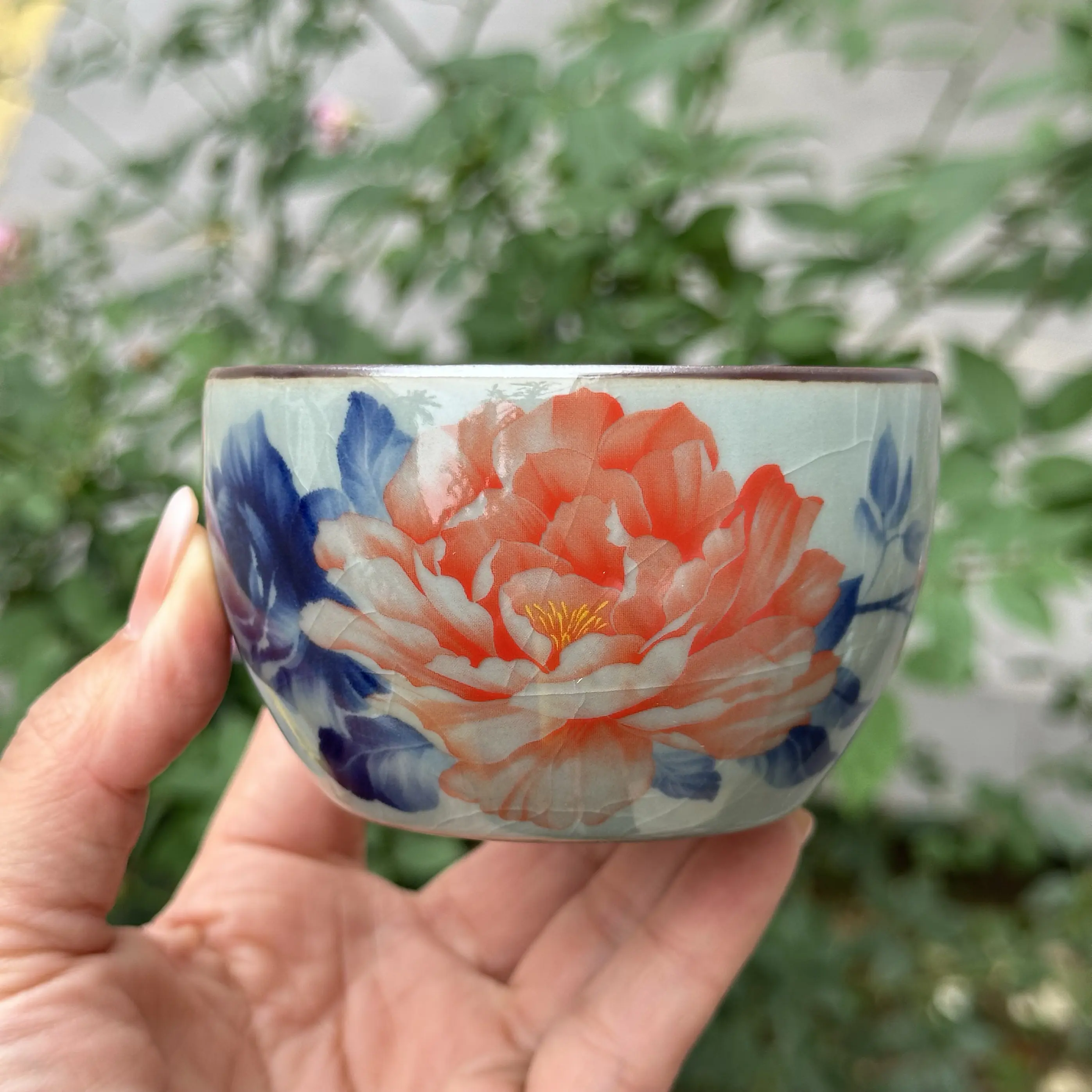 Jingdezhen Old Clay National Fragrance Cup Ceramic Personal Cup Tea Cup Gracked Glaze Single Tea Cup Tea Cup