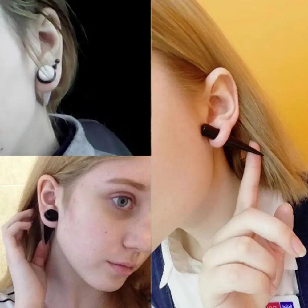 1Pair Acrylic Ear Taper Expander Earlets Stretching Piercing Dilations Ear Taper Plug Tunnels Body Jewelry Piercings 1.6-20mm