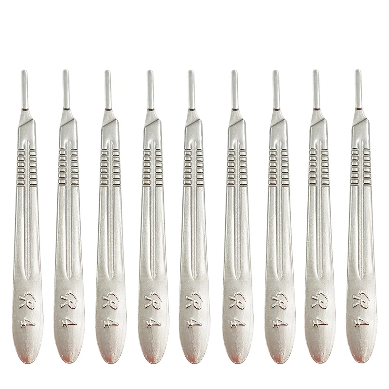 Dental Stainless Steel Scalpel Handle Is Suitable for 3 # 4 # Thickened Blade Holder Dental Implant Tool 10pcs