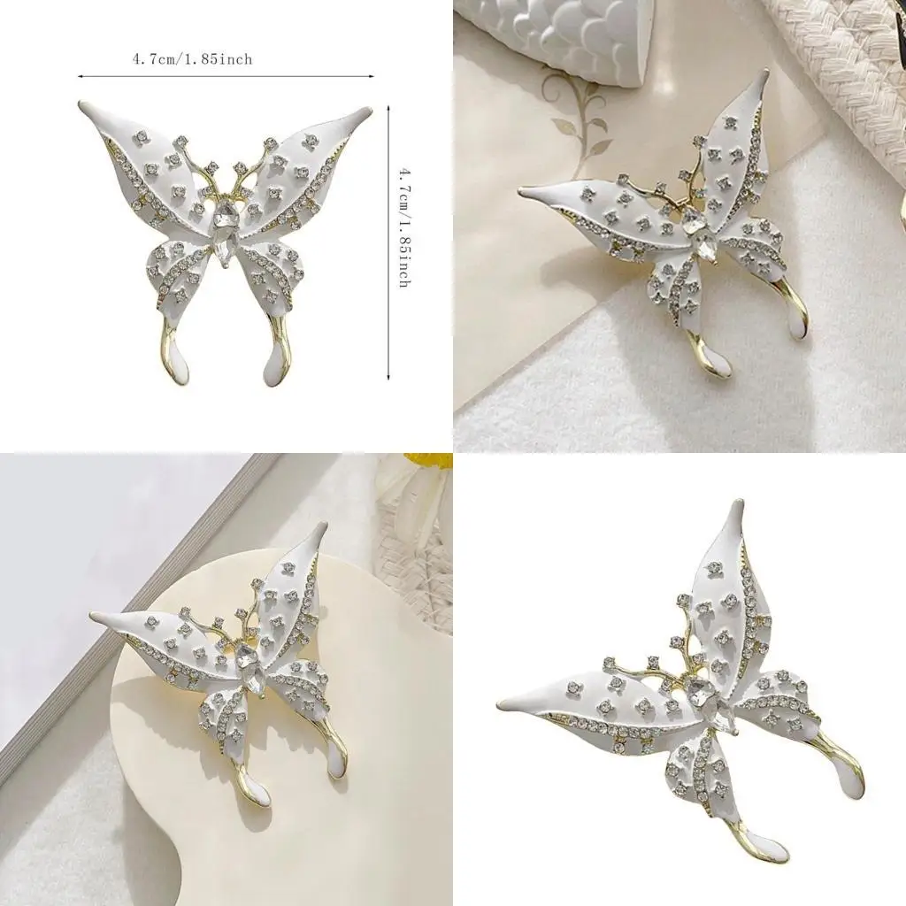 

31BB Practical White Butterfly Pins Fashionable Women Brooch Women Clothing Jewelry