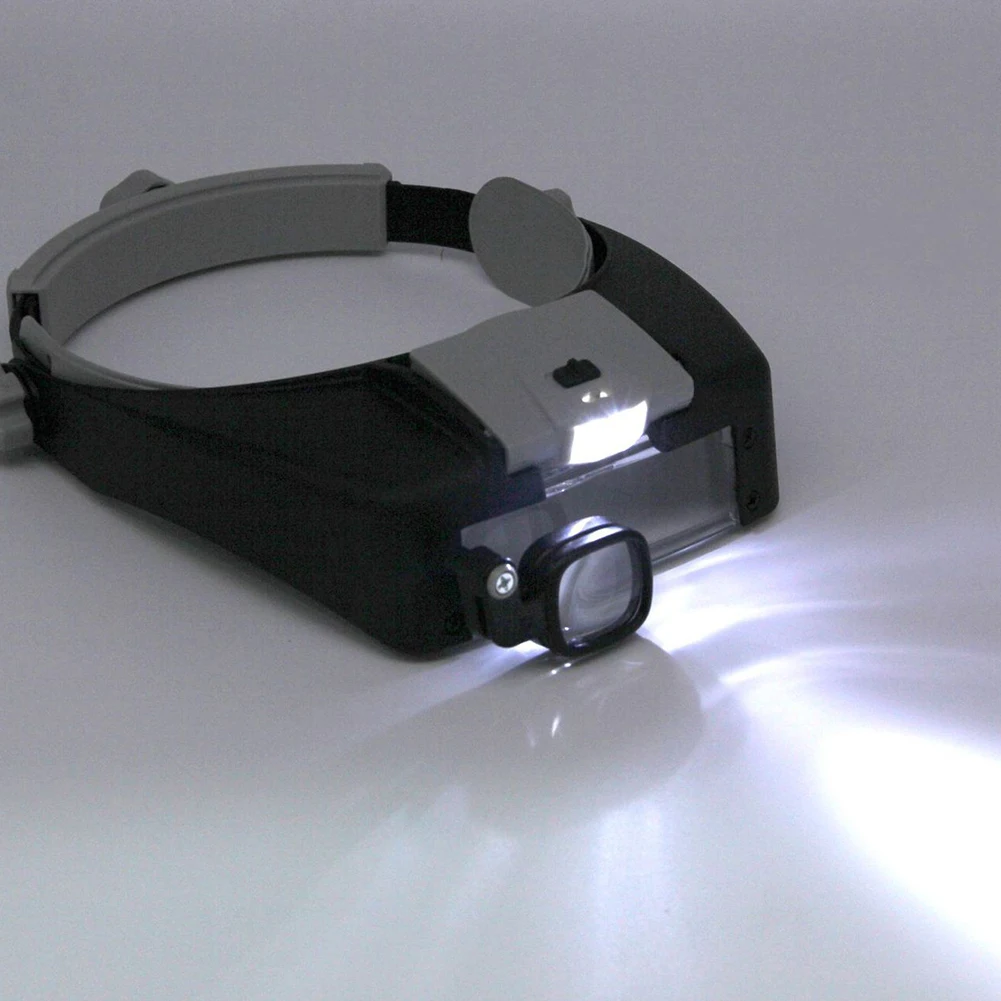 Head Mount Magnifier Glasses Adjustable Headband Helmet Magnifying Glass Multifunctional Lluminated Magnifier for Reading Repair